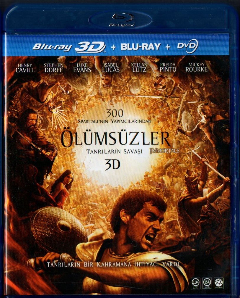 IMMORTALS - ÖLÜMSÜZLER TANRILARIN SAVAŞI - TARSEM SINGH - 3D + 2D BLU-RAY + DVD 2.EL