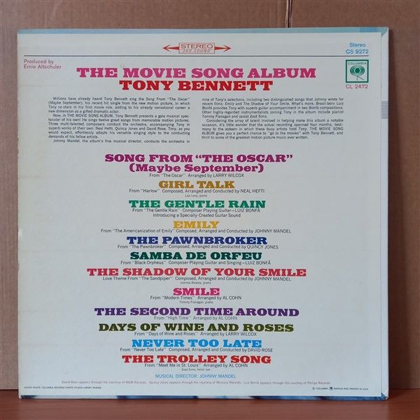 TONY BENNETT – THE MOVIE SONG ALBUM (1966) - LP 2.EL PLAK