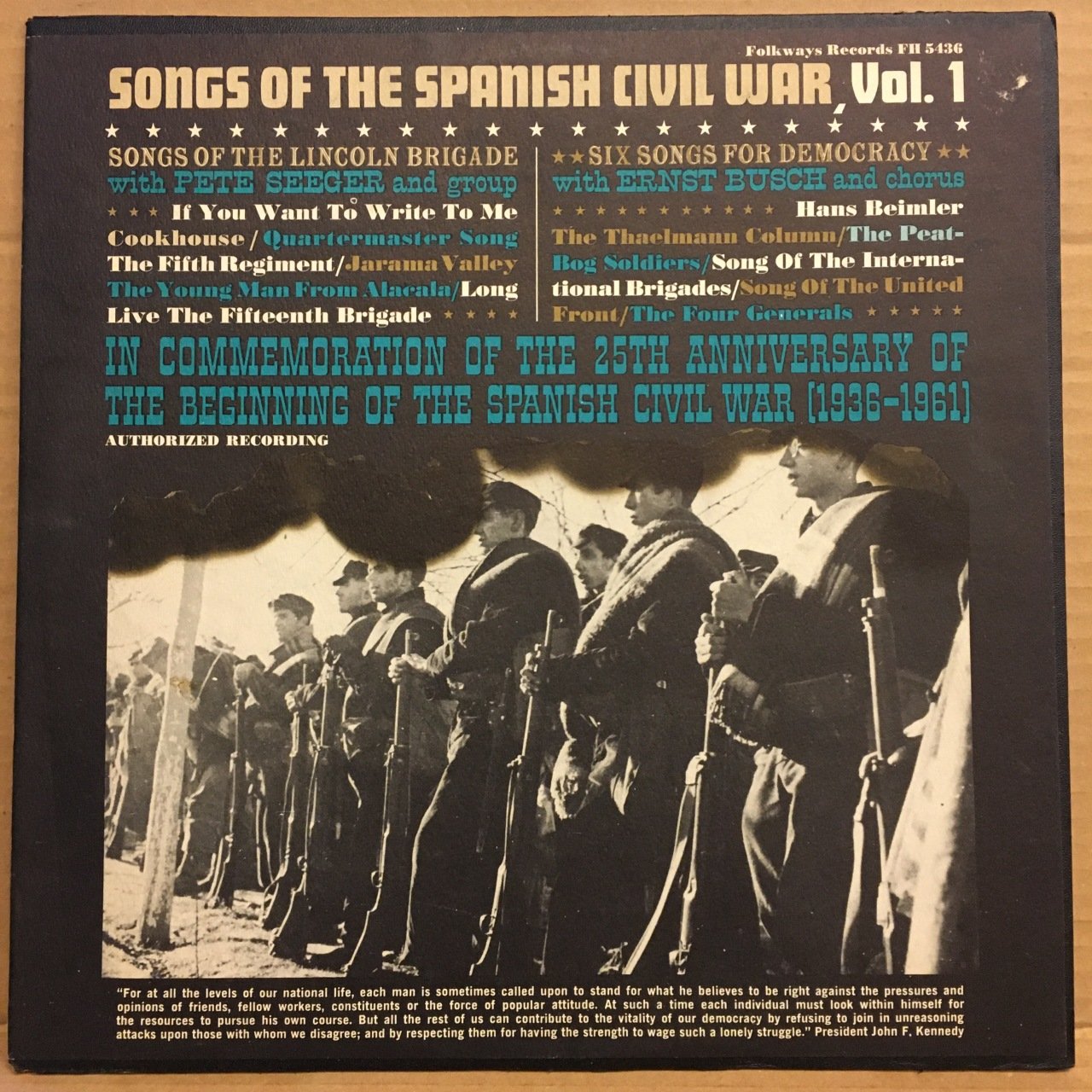 SONGS OF THE SPANISH CIVIL WAR, VOL.1 PETE SEEGER, ERNST BUSCH (1961) 2.EL PLAK