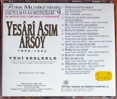 TÜRK MUSİKİ'SİNİN UNUTULMAYAN BESTECİLERİ 9 / YESARİ ASIM ARSOY (1993) GÖKSOY CD 2.EL