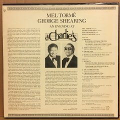 MEL TORME GEORGE SHEARING AN EVENING AT CHARLIE'S 1984 2.EL PLAK CONCORD