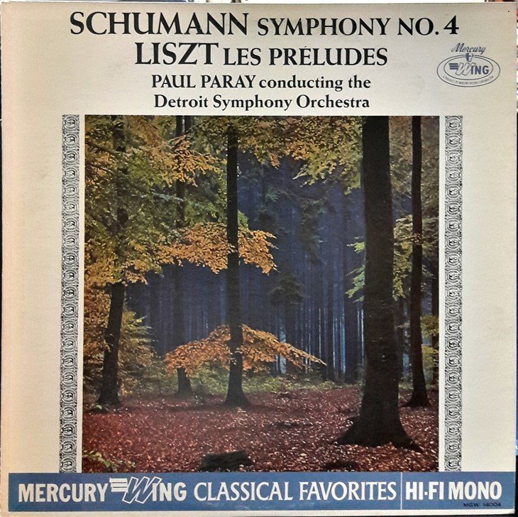 SCHUMANN: SYMPHONY NO.4, LISZT: LES PRELUDES, DETROIT SYMPHONY ORCHESTRA, PAUL PARAY - PLAK 2.EL