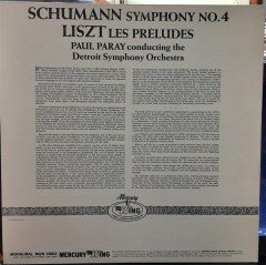 SCHUMANN: SYMPHONY NO.4, LISZT: LES PRELUDES, DETROIT SYMPHONY ORCHESTRA, PAUL PARAY - PLAK 2.EL