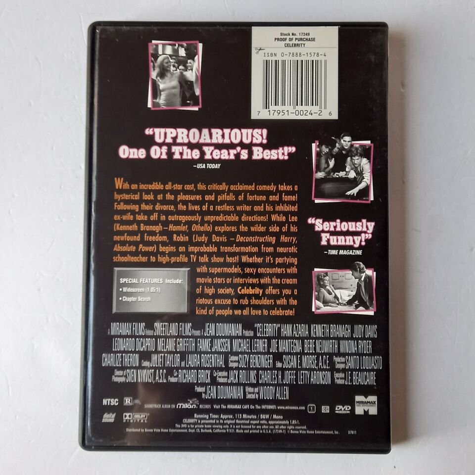 CELEBRITY - LEONARDO DICAPRIO, WINONA RYDER,  KENNETH BRANAGH - DVD 1.BÖLGE 2.EL