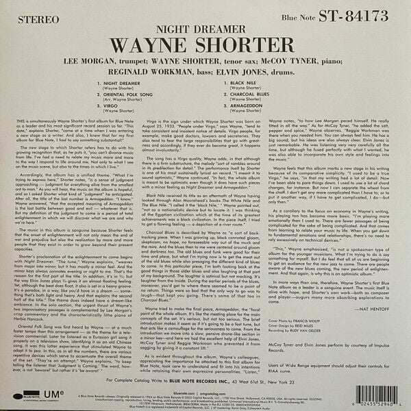 WAYNE SHORTER – NIGHT DREAMER (1964) - LP BLUE NOTE CLASSIC VINYL SERIES 180GR 2023 EDITION SIFIR PLAK