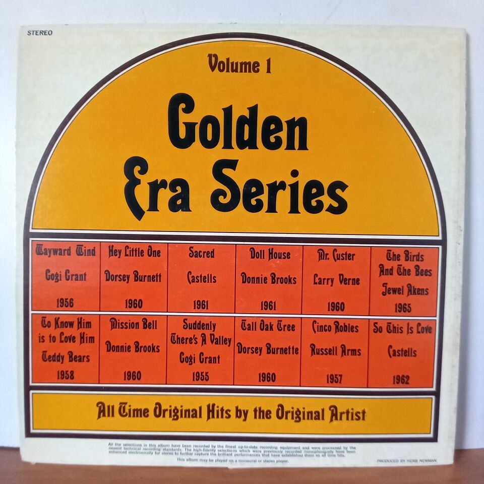 VARIOUS – GOLDEN ERA SERIES VOLUME 1 / CASTELLS, DONNIE BROOKS, LARRY VERNE, COGI GRANT, TEDDY BEARS - LP 2.EL PLAK