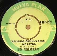 RIZA ARSLANDOĞAN - BEYHUDE ÖZÜNÜYORSA NE FAYDA / GERİ ÇEKİL 7'' 45 DEVİR 7'' 45 DEVİR