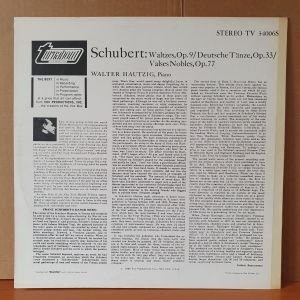 SCHUBERT: 36 WALTZES OP.9, SIXTEEN GERMAN DANCES OP.33, TWELVE VALSES NOBLES OP.77 / WALTER HAUTZIG (1966) - LP 2.EL PLAK
