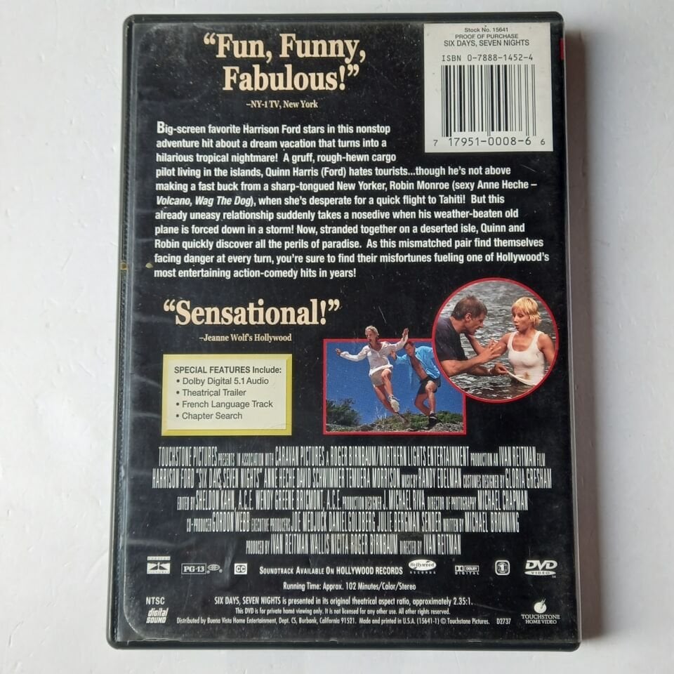 SIX DAYS, SEVEN NIGHTS - HARRISON FORD, ANNE HECHE - DVD 2.EL 1.BÖLGE