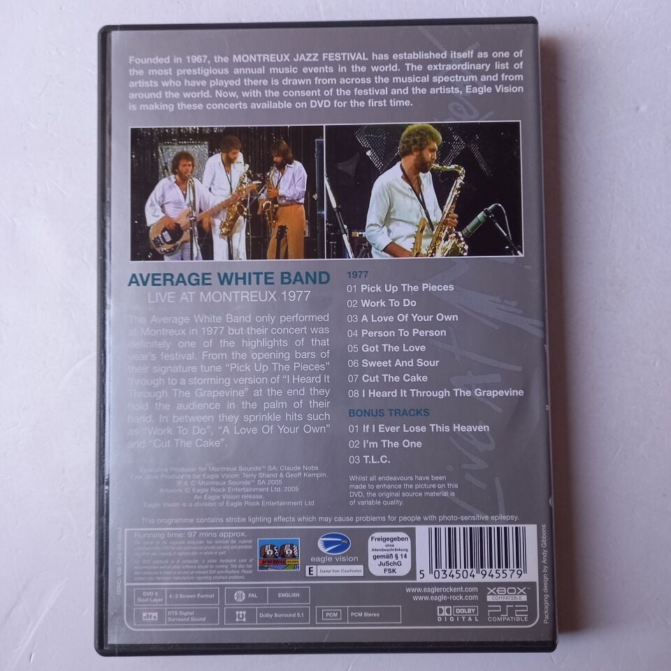 AVERAGE WHITE BAND – LIVE AT MONTREUX 1977 (2005) - DVD 2.EL