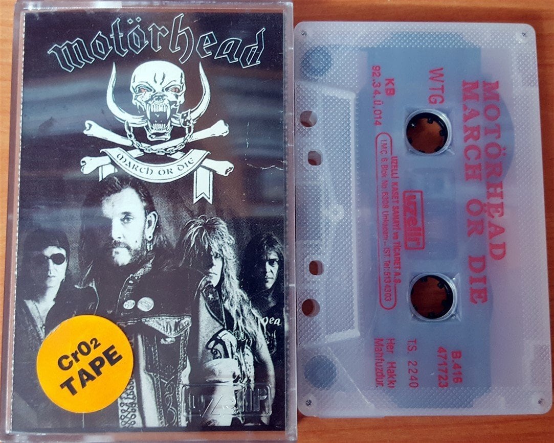 MOTORHEAD - MARCH OR DIE (1992) UZELLI CASSETTE MADE IN TURKEY ''USED''