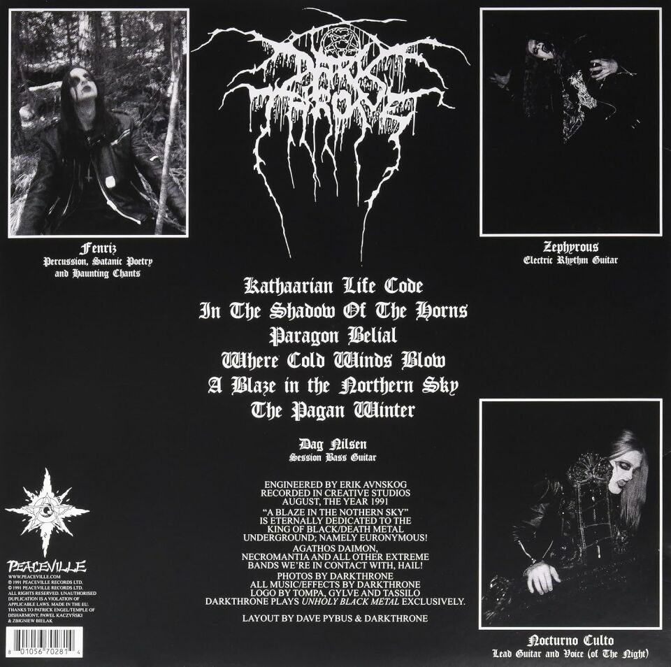 DARKTHRONE - A BLAZE IN THE NORTHERN SKY (1992) - LP REISSUE SIFIR PLAK