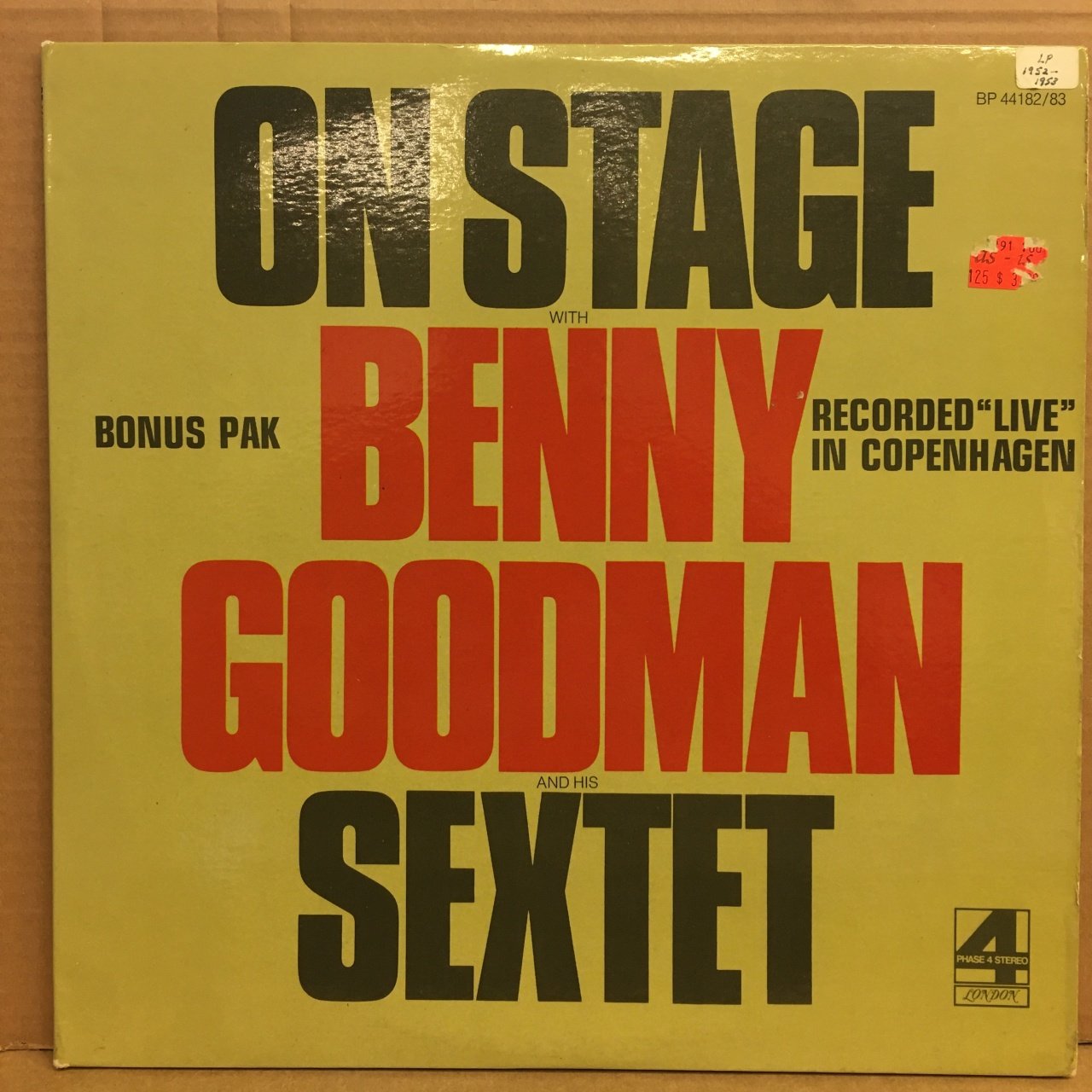 BENNY GOODMAN SEXTET - ON STAGE LIVE IN COPENHAGEN 2.EL 2PLAK