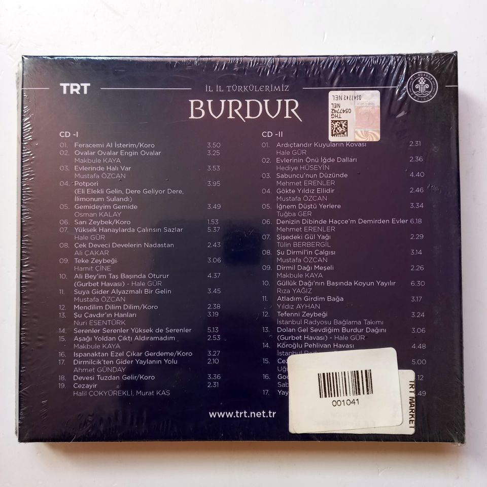 İL İL TÜRKÜLERİMİZ: BURDUR / TRT ARŞİV SERİSİ 307 - 2CD SIFIR