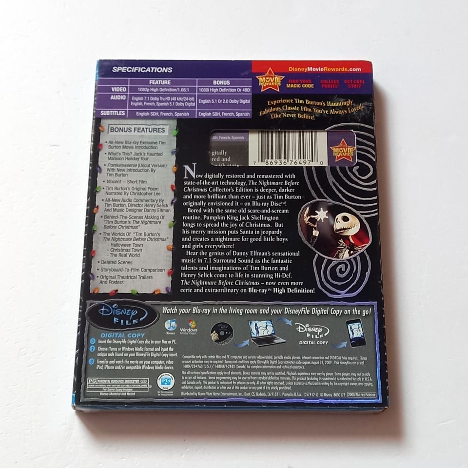 THE NIGHTMARE BEFORE CHRISTMAS - YÖN.:TIM BURTON - BLU-RAY 2 DISC COLLECTOR\'S EDITION EMBOSSED SLIPCOVER REGION A SIFIR TR ALTYAZI YOKTUR