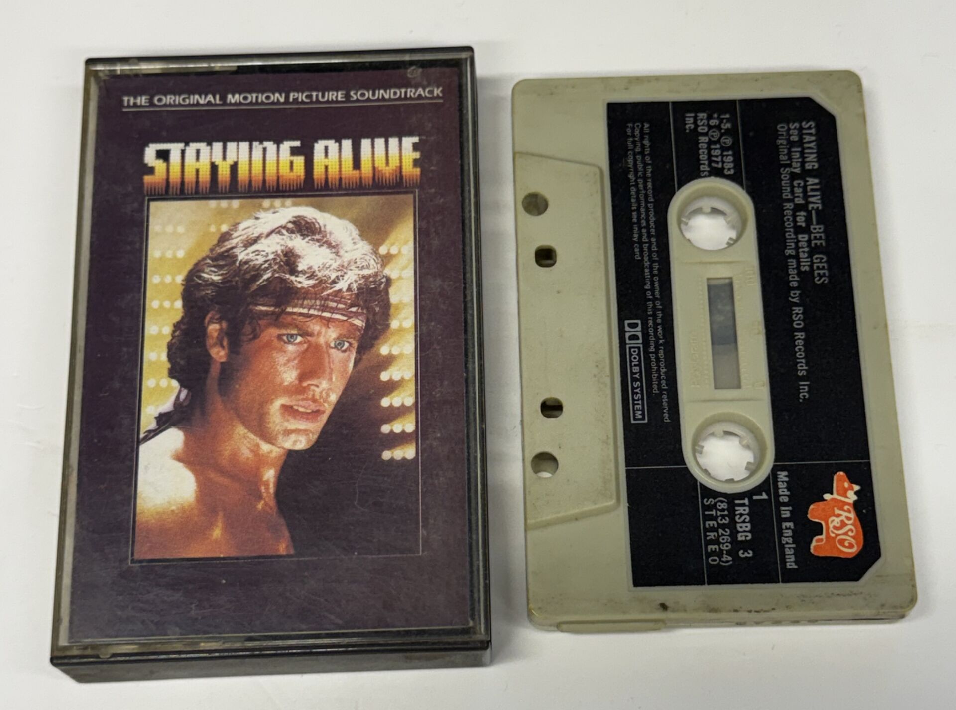 STAYING ALIVE SOUNDTRACK BEE GEES (1983) - KASET 2.EL MADE IN ENGLAND