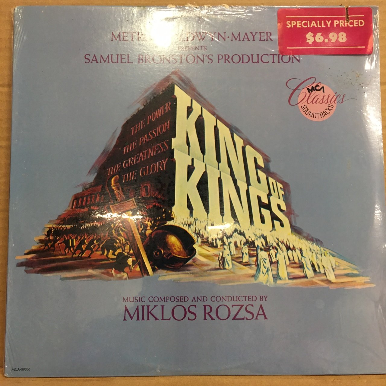 KING OF KINGS SOUNDTRACK MIKLOS ROZSA (1961) 1986 REISSUE ESKİ BASKI SIFIR PLAK