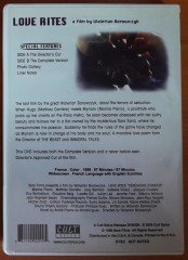 LOVE RITES - WALERIAN BOROWCZYK - DVD 2.EL 1. BÖLGE TR ALTYAZI YOKTUR