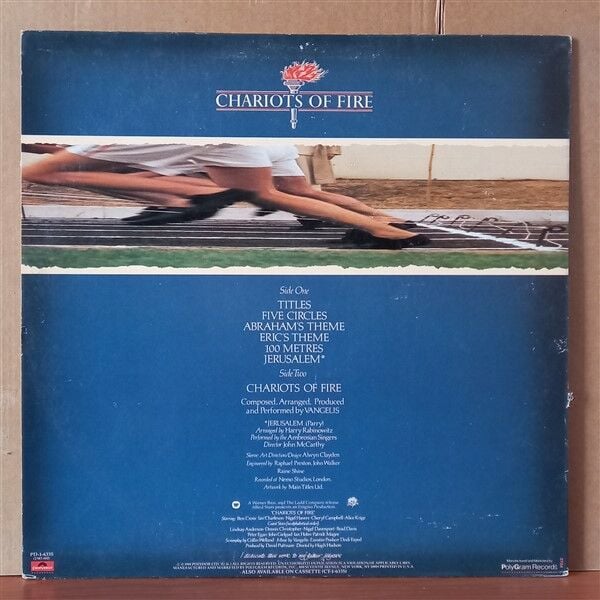 VANGELIS – CHARIOTS OF FIRE (1981) - LP 2.EL PLAK
