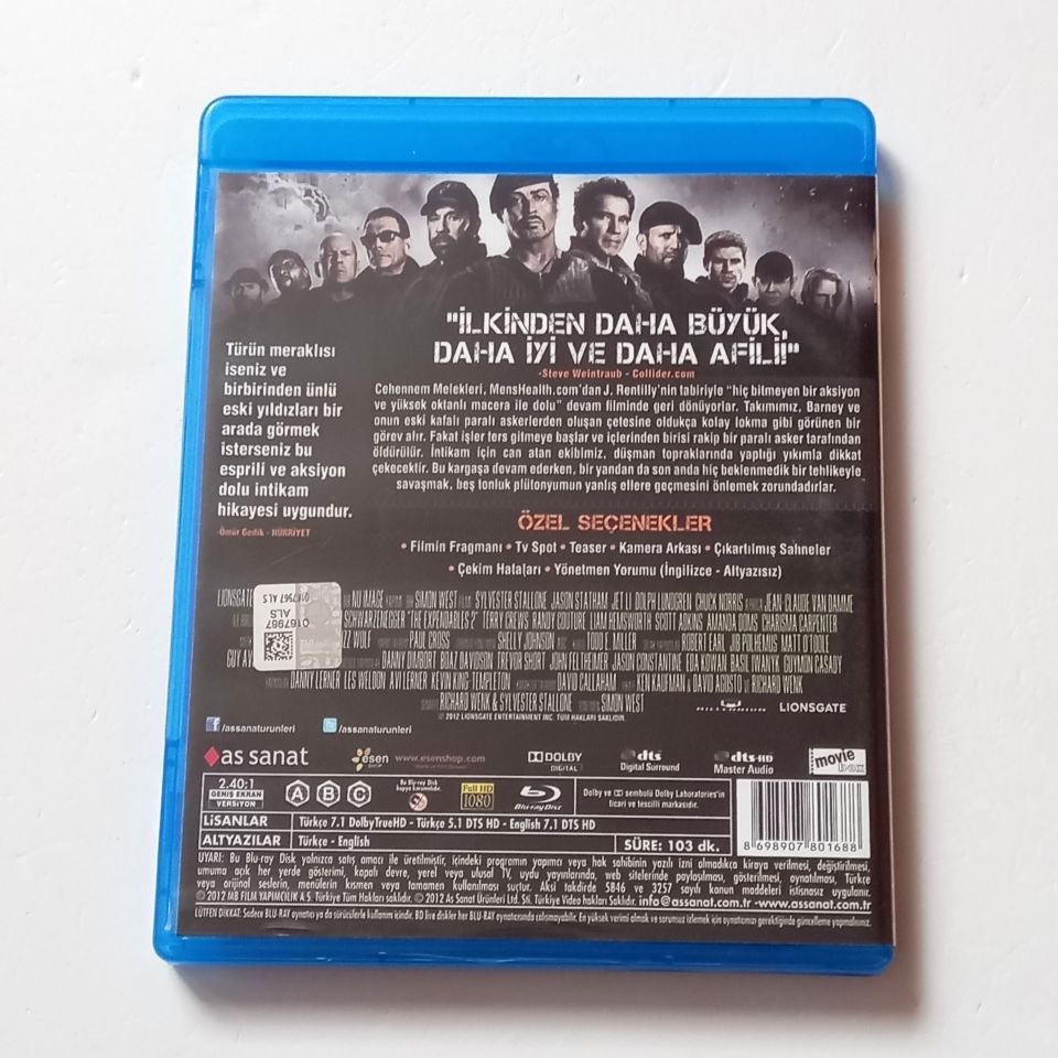 CEHENNEM MELEKLERİ 2 / EXPENDABLES 2 - SYLVESTER STALLONE, JASON STATHAM, JET LI - YÖN.: SIMON WEST - BLU-RAY 2.EL