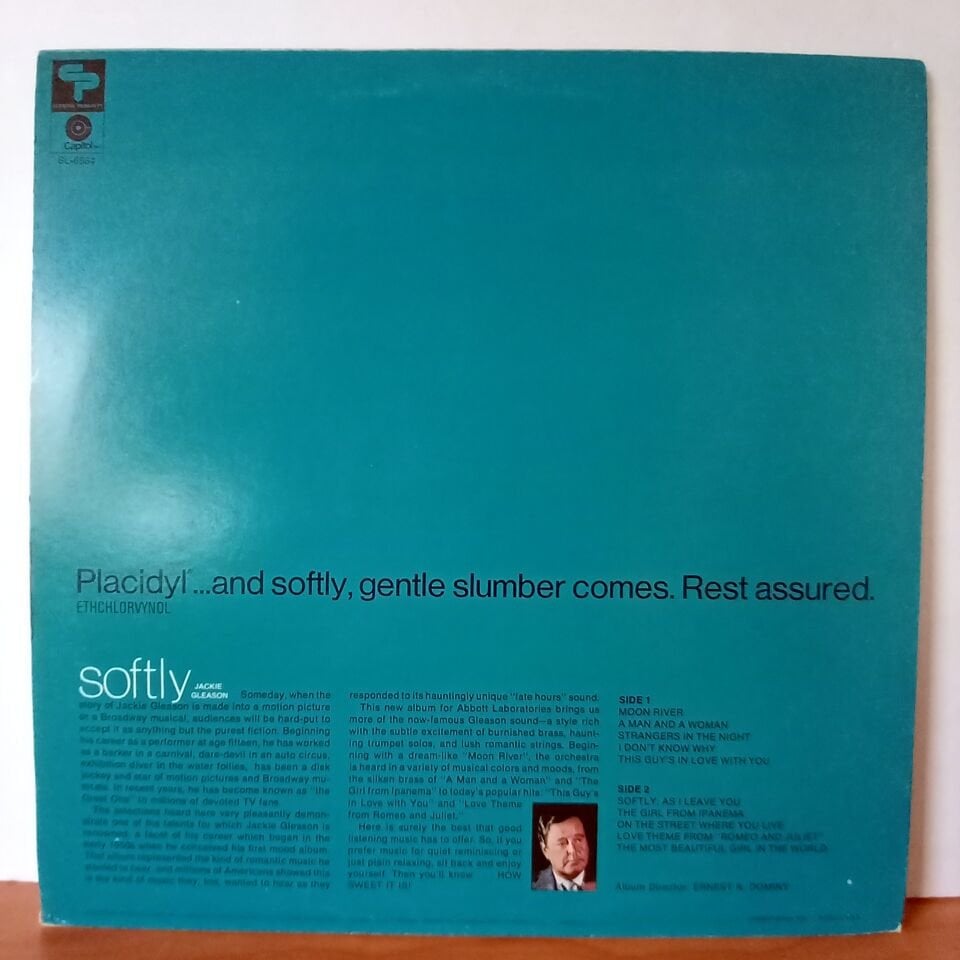 JACKIE GLEASON – SOFTLY (1972) - LP 2.EL PLAK