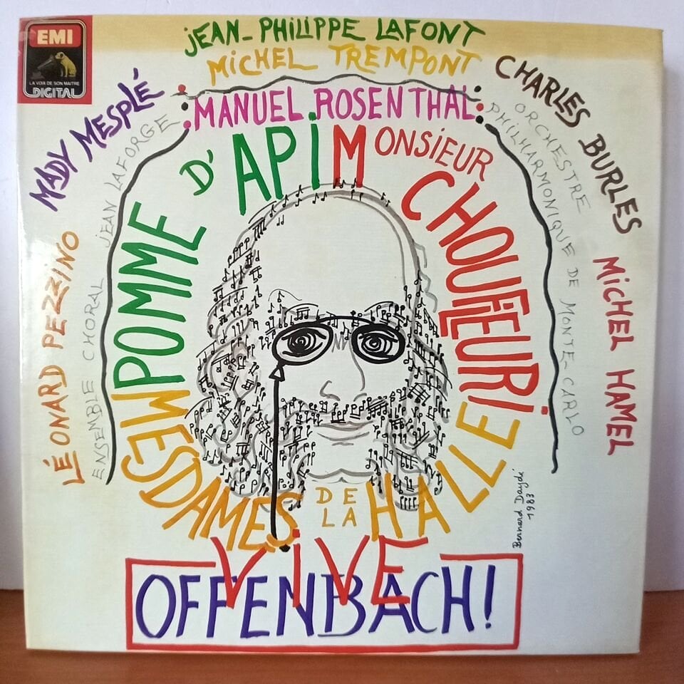 VIVE OFFENBACH! / MADY MESPLE, JEAN-PHILIPPE LAFONT, CHARLES BURLES, MICHEL TREMPONT, LEONARD PEZZINO, MICHEL HAMEL, ENSEMBLE CHORAL JEAN LAFORGE, ORCHESTRE PHILHARMONIQUE DE MONTE-CARLO, MANUEL ROSENTHAL (1983) - 3LP BOX SET 2.EL PLAK
