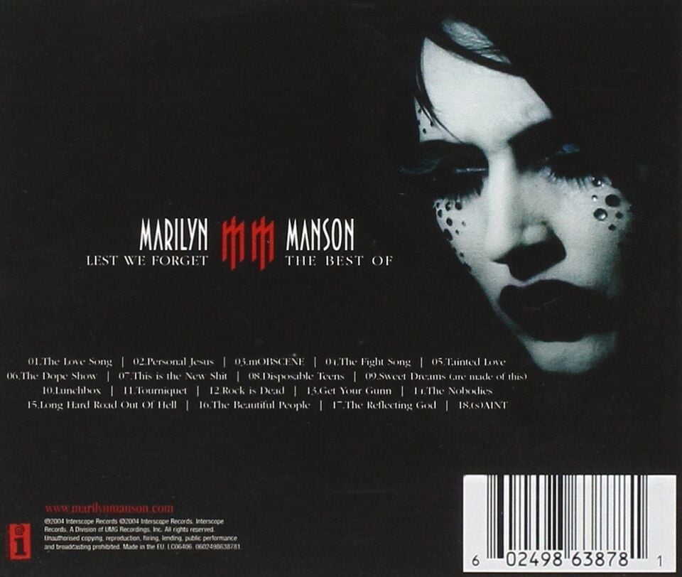 MARILYN MANSON - LEST WE FORGET / BEST OF (2004) - CD JEWEL CASE AMBALAJINDA SIFIR