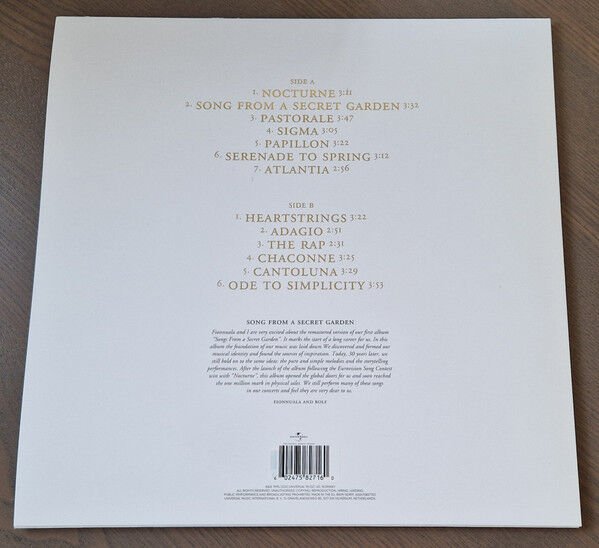 SECRET GARDEN - SONGS FROM A SECRET GARDEN (1995) - LP 2025 30TH ANNIVERSARY WHITE COLOURED EDITION SIFIR PLAK