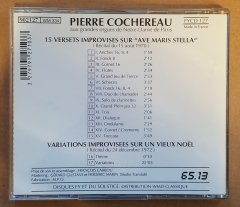 PIERRE COCHEREAU - IMPROVISE EN CONCERT A NOTRE DAME DE PARIS /15 VERSETS IMPROVISES SUR AVE MARIS STELLA (1989) - CD 2.EL