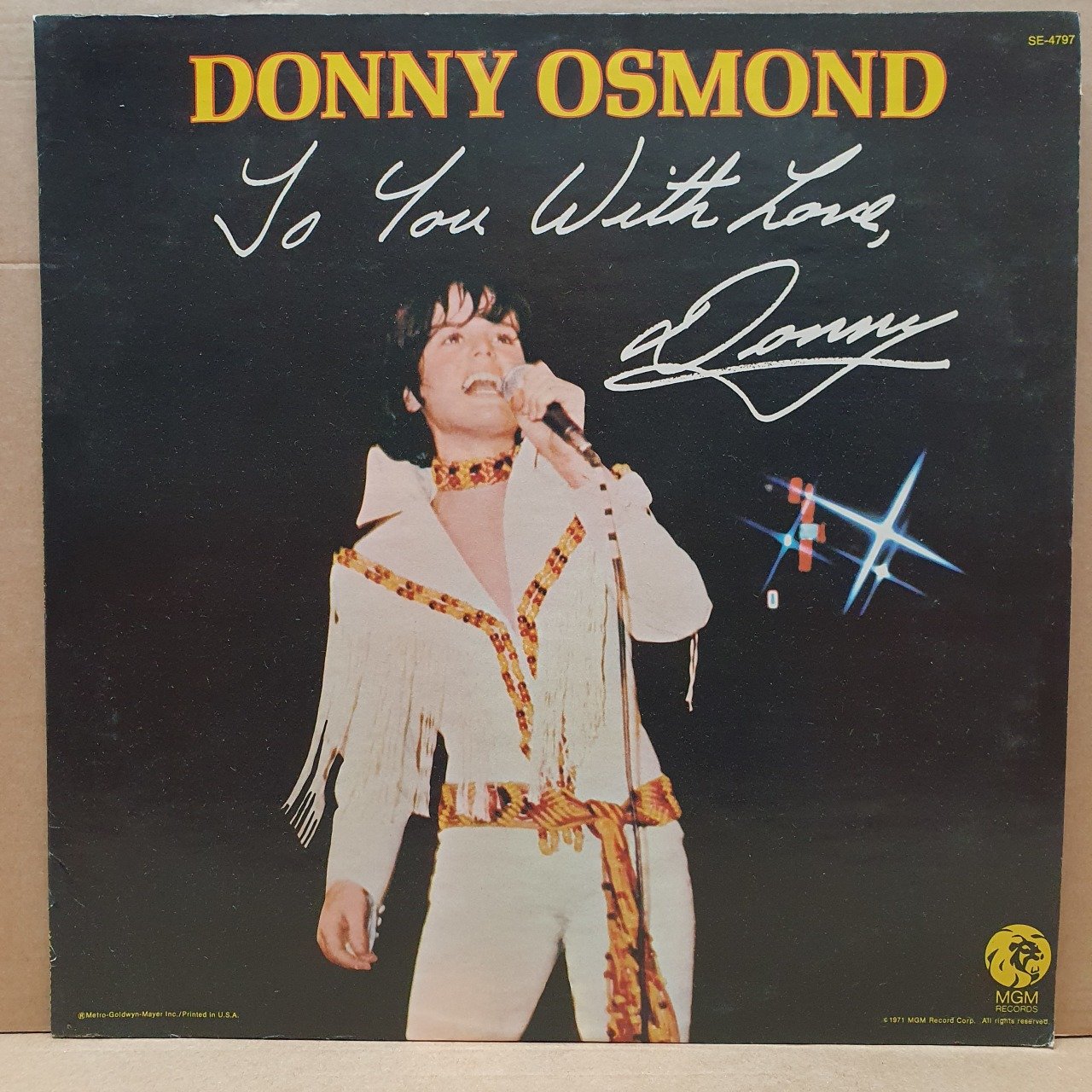 DONNY OSMOND - TO YOU WITH LOVE, DONNY (1971) - LP 2.EL PLAK