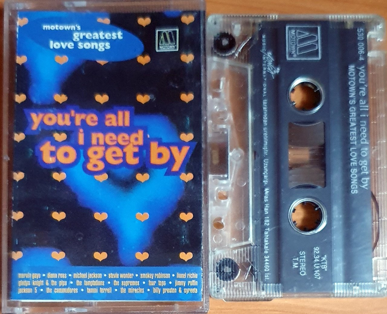 YOU'RE ALL I NEED TO GET BY / MOTOWN'S GREATEST LOVE SONGS / MICHAEL JACKSON, STEVIE WONDER, DIANA ROSS, MARVIN GAYE, LIONEL RICHIE (1992) - KASET YONCA 2.EL