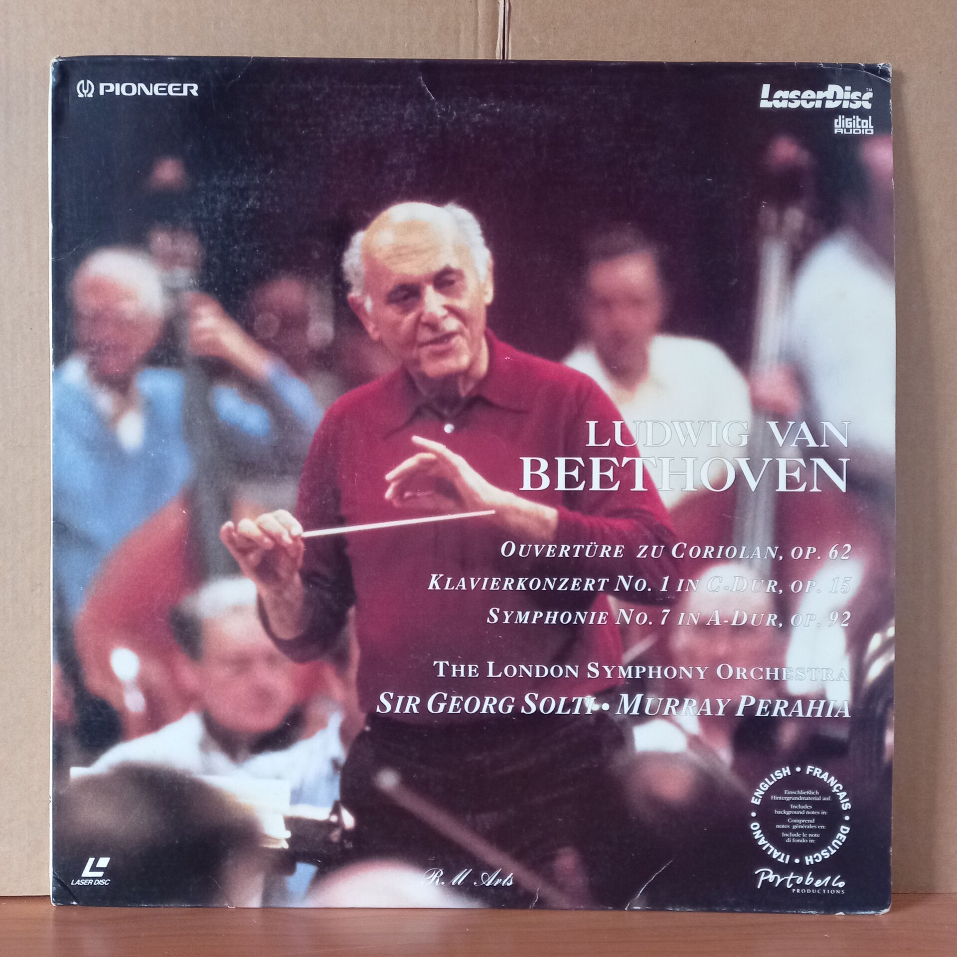 BEETHOVEN: OUVERTURE ZU CORIOLAN, OP.62, KLAVIERKONZERT NO.1 IN C-DUR, OP.15, SYMPHONIE NO.7 IN A-DUR, OP.92 / SIR GEORG SOLTI, MURRAY PREHIA, THE LONDON SYMPHONY ORCHESTRA (1987) - 2.EL LASERDISC