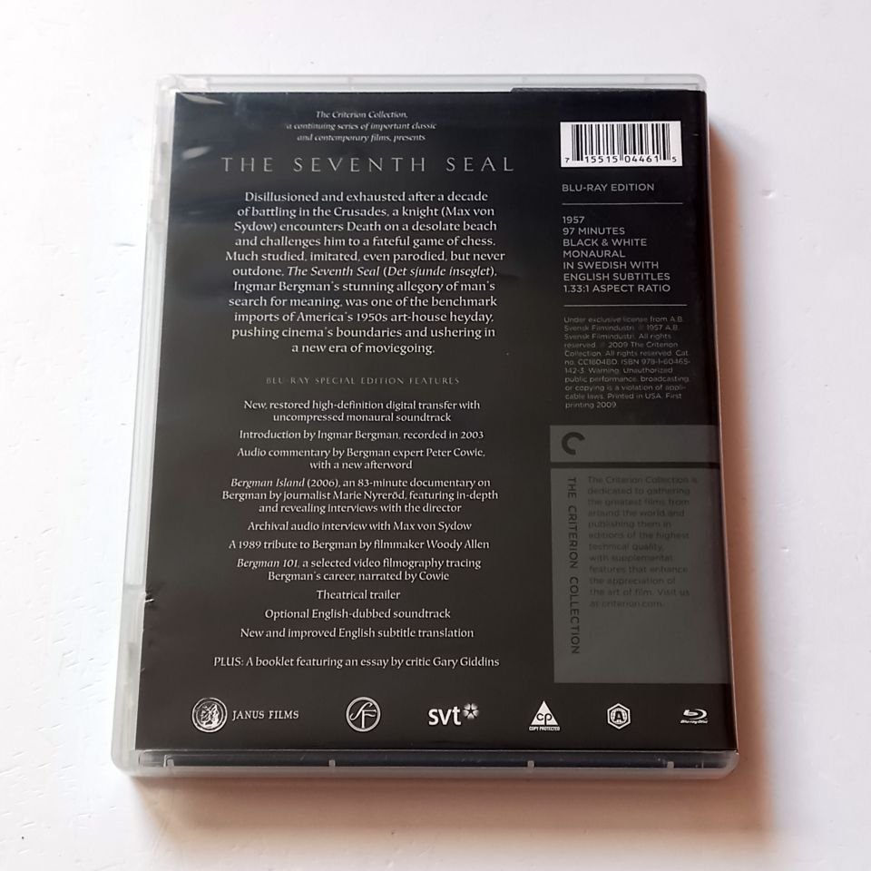 THE SEVENTH SEAL / DET SJUNDE INSEGLET - MAX VON SYDOW, GUNNAR BJÖRNSTRAND - YÖN.: INGMAR BERGMAN -  BLU-RAY BOOKLET INNER PRINTING REGION A TR ALTYAZI YOKTUR 2.EL