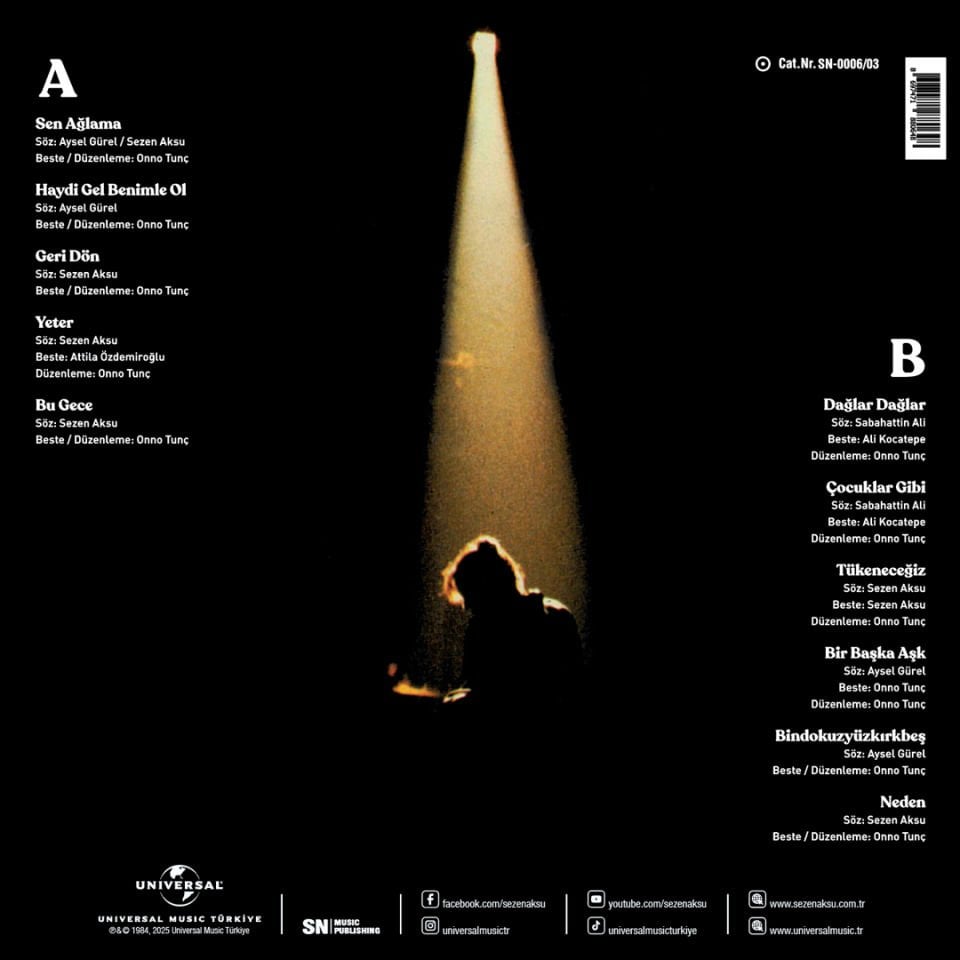SEZEN AKSU - SEN AĞLAMA (1984) - LP 2026 BASIM SIFIR PLAK
