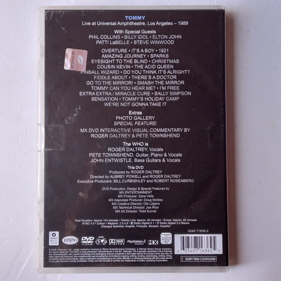 THE WHO – TOMMY LIVE WITH SPECIAL GUESTS (2006) - DVD 2.EL