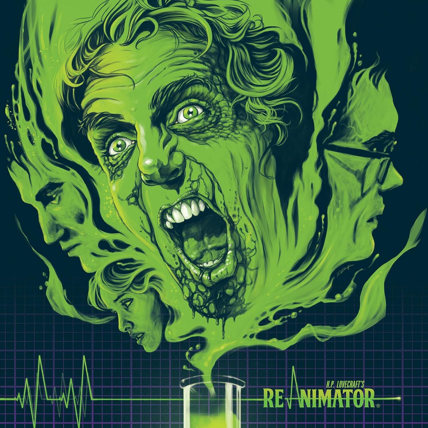 RE-ANIMATOR SOUNDTRACK - RICHARD BAND - 2025 LP NEON GREEN & BLACK SWIRL COLOURED SIFIR PLAK