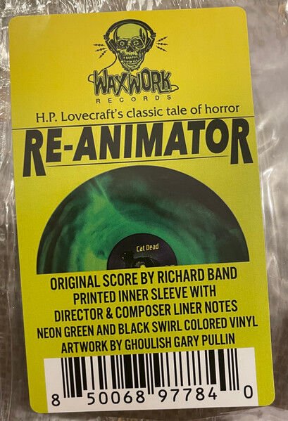 RE-ANIMATOR SOUNDTRACK - RICHARD BAND - 2025 LP NEON GREEN & BLACK SWIRL COLOURED SIFIR PLAK