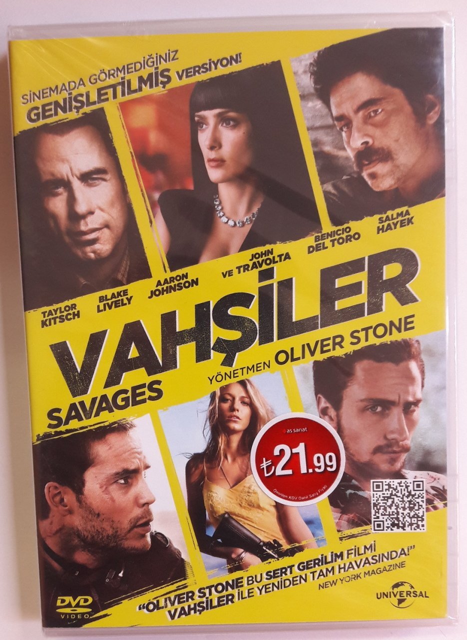 VAHŞİLER - SAVAGES - JOHN TRAVOLTA - BENICIO DEL TORO - SALMA HAYEK - OLIVER STONE - DVD SIFIR
