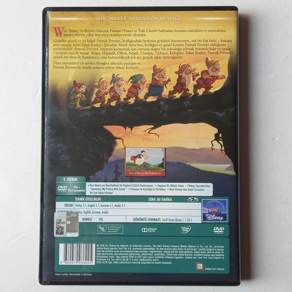 PAMUK PRENSES VE YEDİ CÜCELER - DVD 2.EL