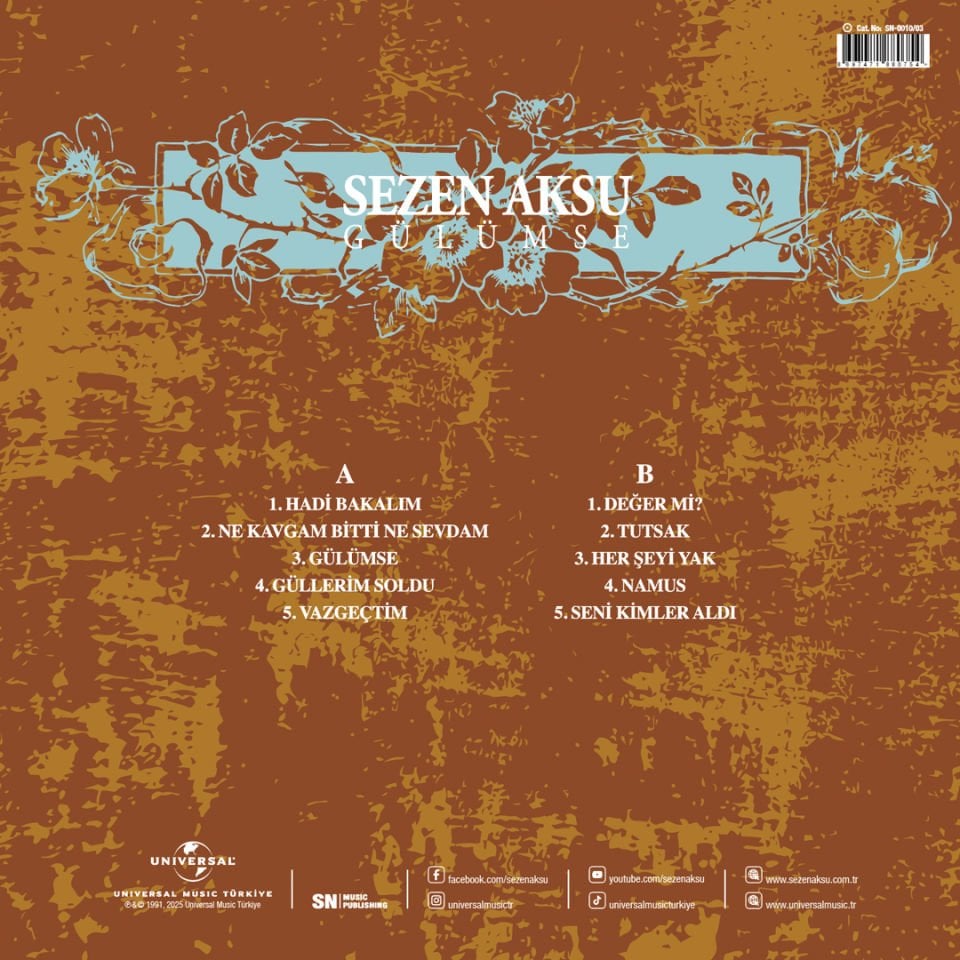 SEZEN AKSU - GÜLÜMSE (1991) - LP 2026 BASIM SIFIR PLAK