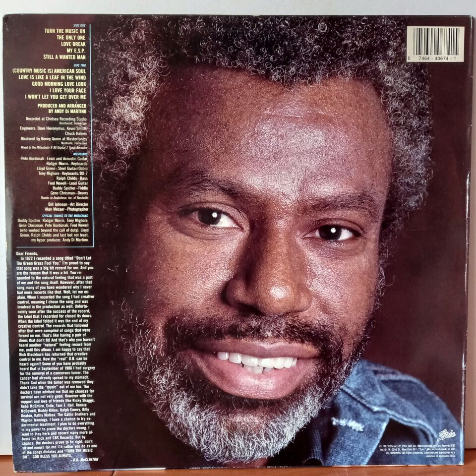 O.B. MCCLINTON – THE ONLY ONE (1987) - LP 2.EL PLAK
