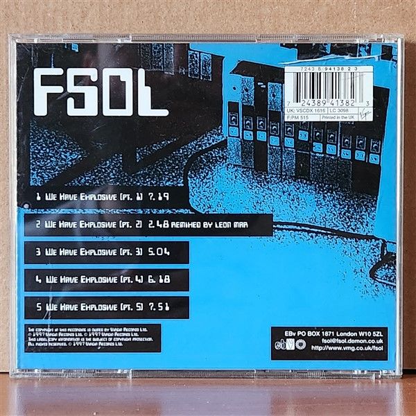 THE FUTURE SOUND OF LONDON – WE HAVE EXPLOSIVE (1997) - CD SINGLE 2.EL