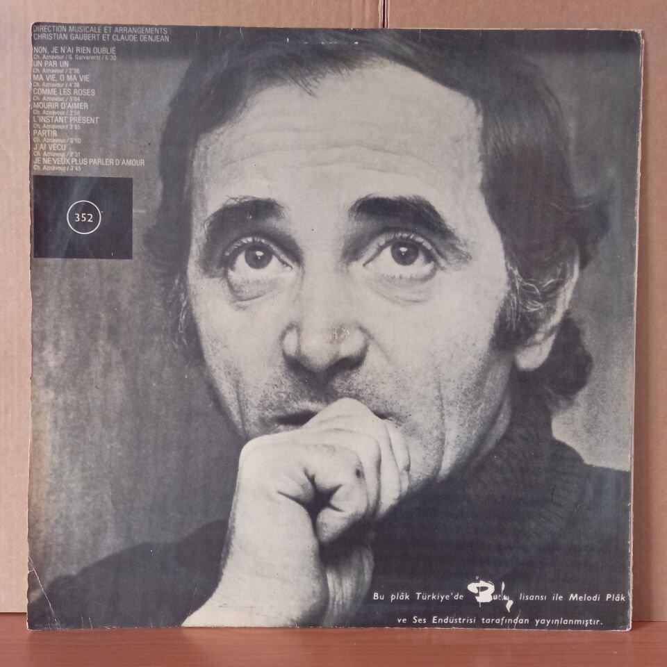 CHARLES AZNAVOUR – NON, JE N'AI RIEN OUBLIE (1974) - LP 2.EL YERLİ BASKI PLAK