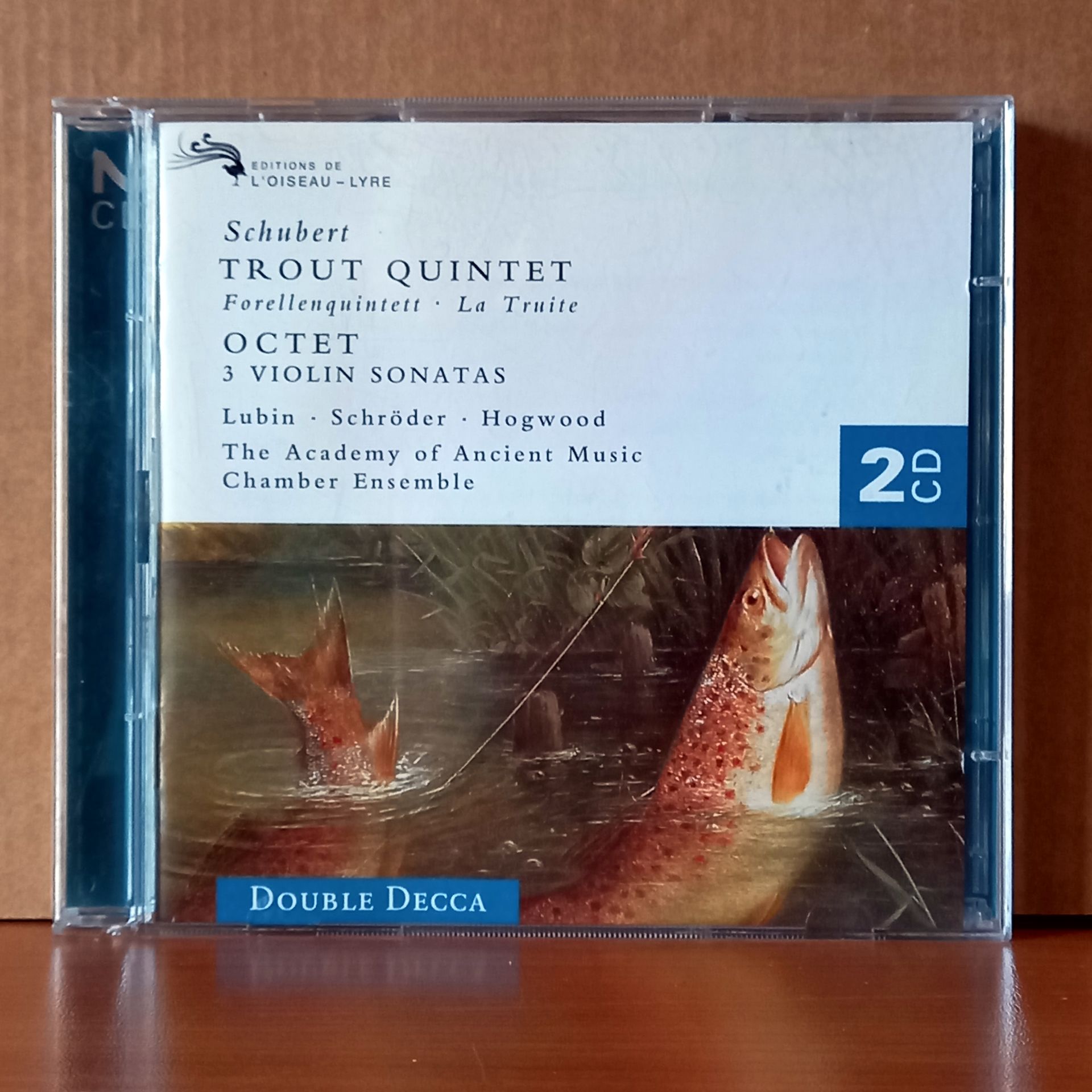 SCHUBERT: TROUT QUINTET - OCTET - 3 VIOLIN SONATAS / LUBIN, SCHRÖDER, HOGWOOD / THE ACADEMY OF ANCIENT MUSIC CHAMBER ENSEMBLE (1997) - 2CD 2.EL