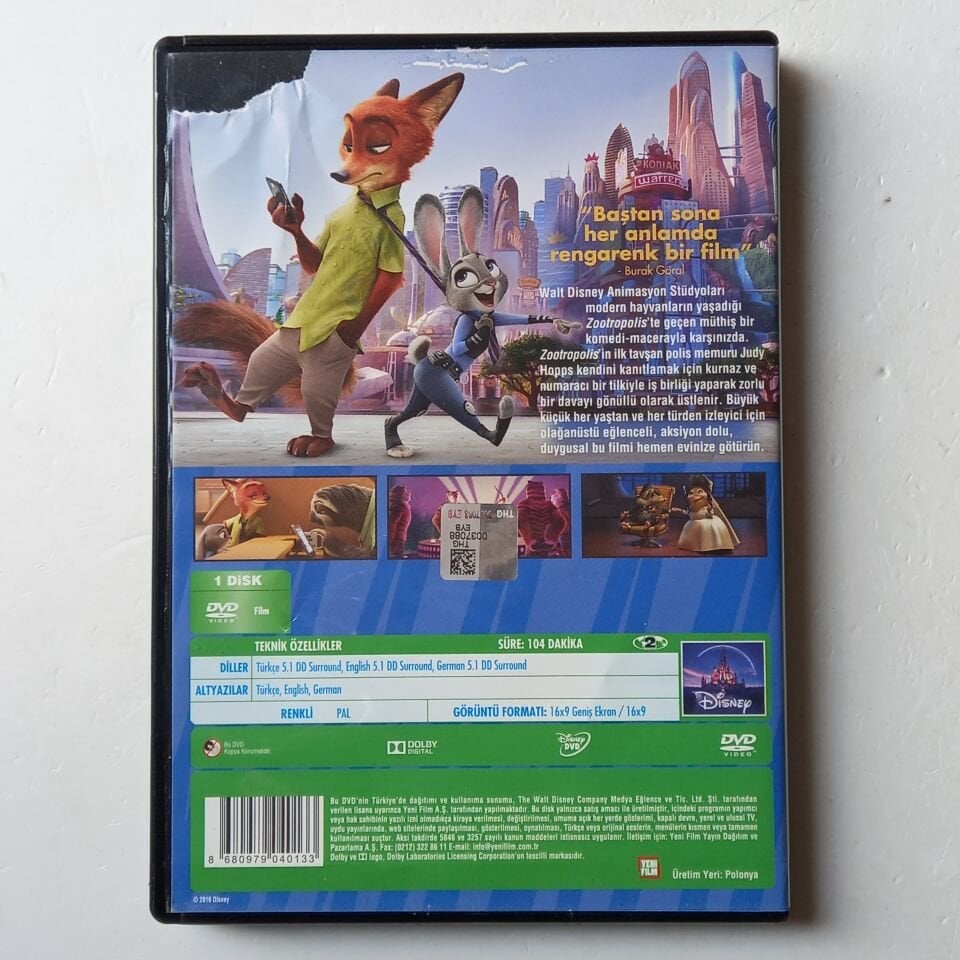 ZOOTROPOLİS HAYVANLAR ŞEHRİ - DVD 2.EL