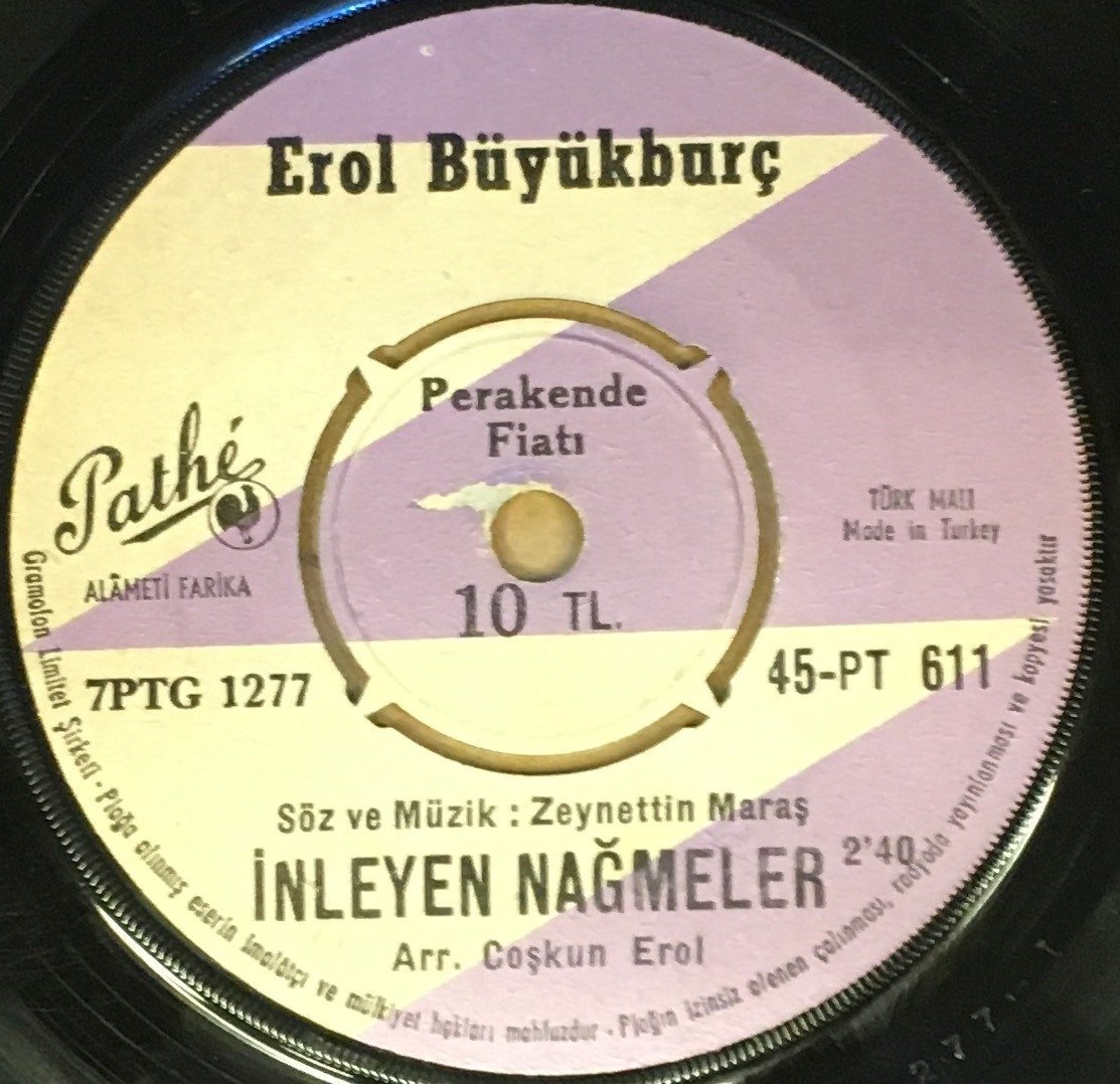 EROL BÜYÜKBURÇ - İNLEYEN NAĞMELER / YALAN GÖZLER 7'' 45 DEVİR