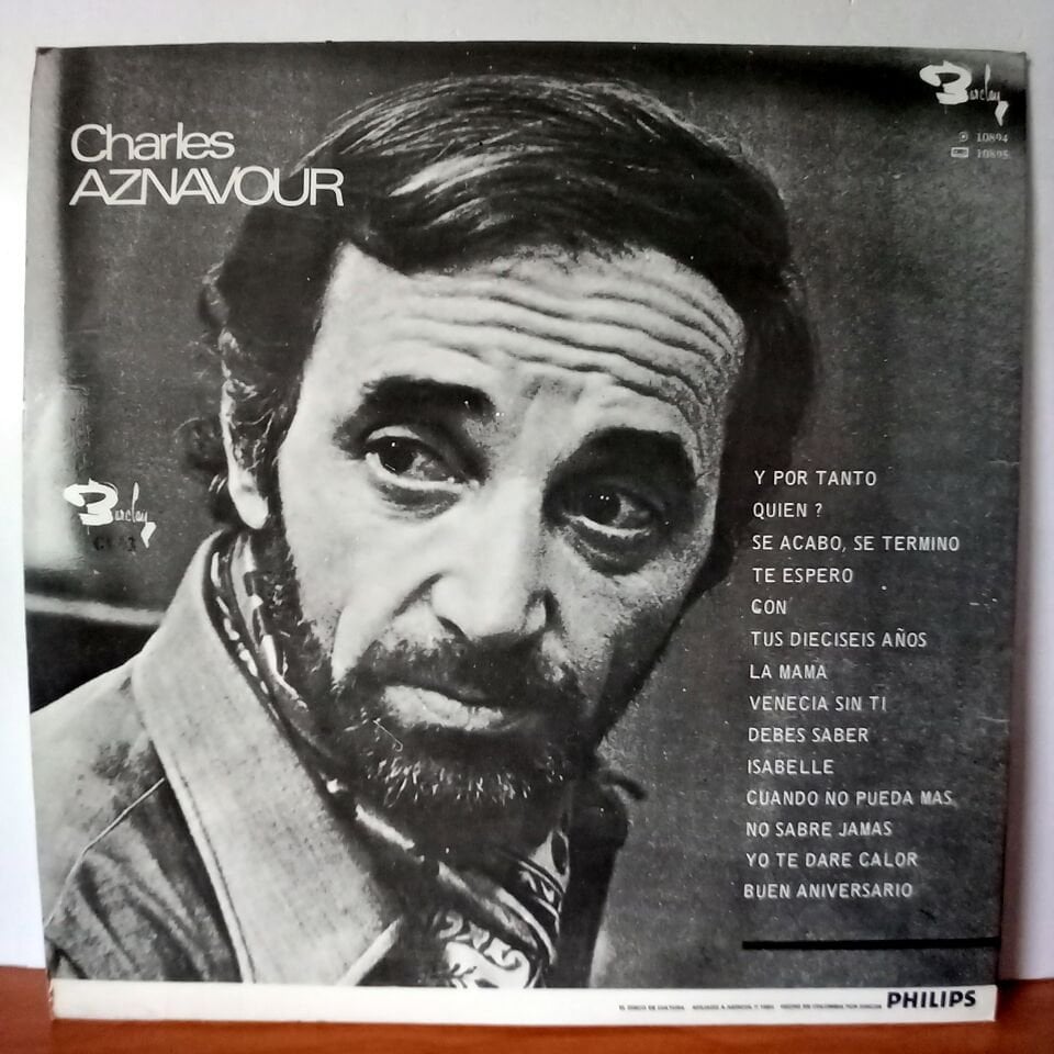 CHARLES AZNAVOUR – GRANDES EXITOS EN ESPANOL (1986) - LP 2.EL PLAK