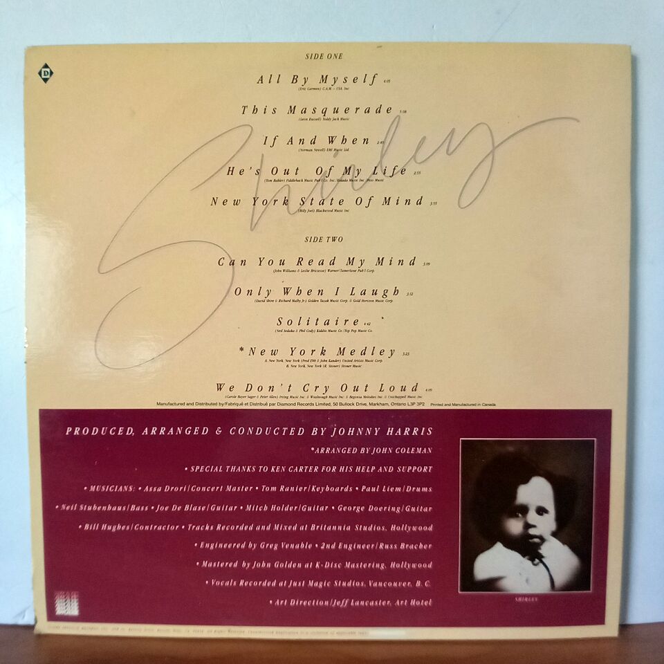 SHIRLEY BASSEY – ALL BY MYSELF (1982) - LP 2.EL PLAK