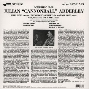 CANNONBALL ADDERLEY (& MILES DAVIS, ART BLAKEY,..) - SOMETHIN' ELSE (1958) LP REISSUE SIFIR PLAK