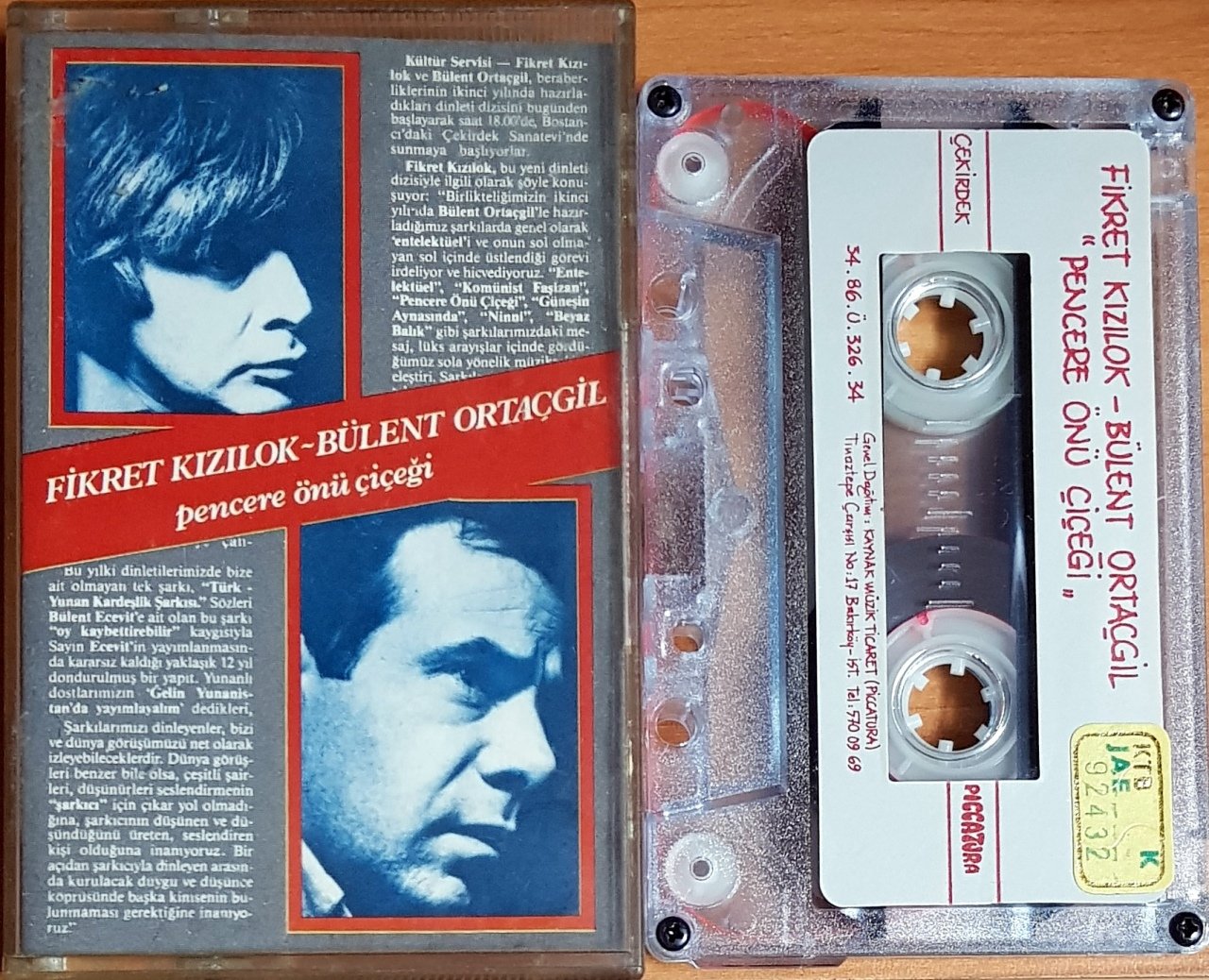 FİKRET KIZILOK / BÜLENT ORTAÇGİL - PENCERE ÖNÜ ÇİÇEĞİ (1986) ÇEKİRDEK KASET 2.EL